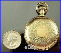 American Watch Co. Riverside 14k Solid Gold Hunter Cased Pocket Watch 1874