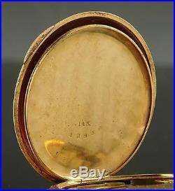 American Watch Co. Riverside 14k Solid Gold Hunter Cased Pocket Watch 1874