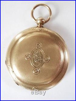 ANTIQUE 14K GOLD-TESTED F. H. COOPER LONDON HUNTING CASE KEY WIND POCKET WATCH