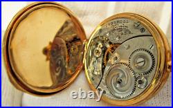 ANTIQUE 14k GOLD ELGIN POCKET WATCH & HUNTER CASE MONO