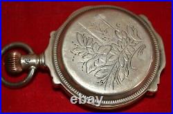 ANTIQUE 1894 ELGIN POCKET WATCH 18s BOX HINGE COIN SILVER HUNTING CASE, RUNS