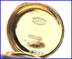 ANTIQUE 1900 WALTHAM LADIES 14K YELLOW GOLD 15J POCKET WATCH DOUBLE HUNTER CASE