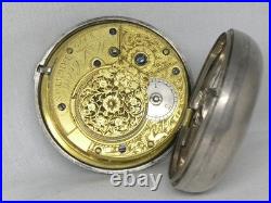 ANTIQUE 57MM M. J. COHEN of BRIGHTON PAIR CASE VERGE FUSEE POCKETWATCH, RUNNING