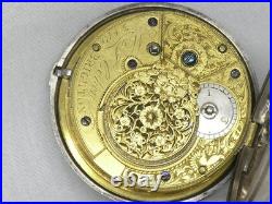 ANTIQUE 57MM M. J. COHEN of BRIGHTON PAIR CASE VERGE FUSEE POCKETWATCH, RUNNING