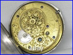 ANTIQUE 57MM M. J. COHEN of BRIGHTON PAIR CASE VERGE FUSEE POCKETWATCH, RUNNING
