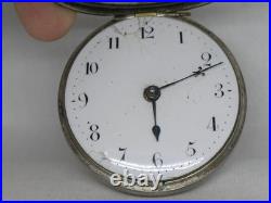 ANTIQUE 57MM M. J. COHEN of BRIGHTON PAIR CASE VERGE FUSEE POCKETWATCH, RUNNING