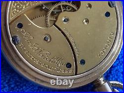 ANTIQUE AMERICAN Watch Co. 6s 7j Mod. 1890 English Make G/F CASE POCKET WATCH