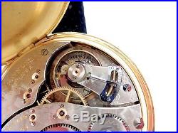 Antique B. W. Raymond Rr Grade 455 16s 18k Gold Cased & Scenery Dial Pocket Watch
