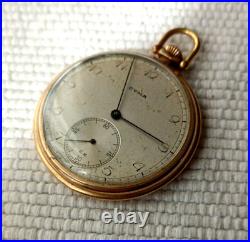 ANTIQUE CYMA OPEN FACE ART DECO CASE SWISS POCKET WATCH FROM Ca 1920