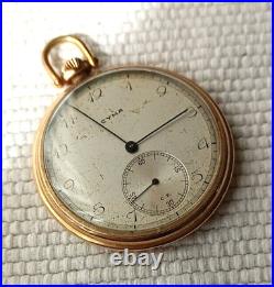 ANTIQUE CYMA OPEN FACE ART DECO CASE SWISS POCKET WATCH FROM Ca 1920