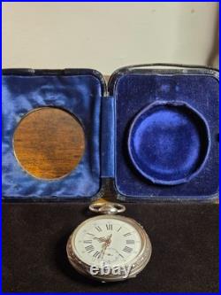ANTIQUE DESK POCKET WATCH SWISS ROBERT GENEVE CIRCA 1904 With CASE STERLING