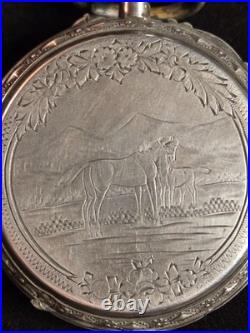 ANTIQUE DESK POCKET WATCH SWISS ROBERT GENEVE CIRCA 1904 With CASE STERLING