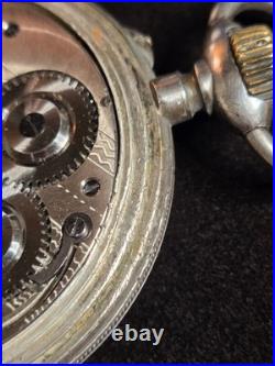 ANTIQUE DESK POCKET WATCH SWISS ROBERT GENEVE CIRCA 1904 With CASE STERLING