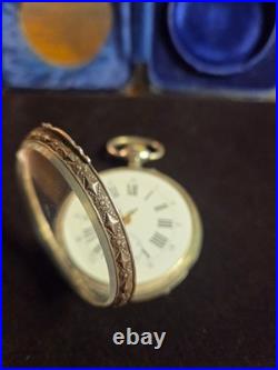 ANTIQUE DESK POCKET WATCH SWISS ROBERT GENEVE CIRCA 1904 With CASE STERLING