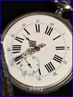 ANTIQUE DESK POCKET WATCH SWISS ROBERT GENEVE CIRCA 1904 With CASE STERLING