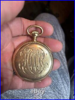 ANTIQUE ELGIN 14K GOLD POCKET WATCH rare