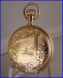 ANTIQUE ELGIN 14k SOLID GOLD HUNTER CASE GREAT LOOKING POCKET WATCH YEAR 1904