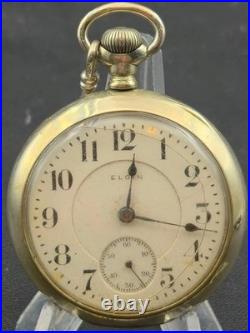 ANTIQUE ELGIN 18 SIZE B. W. RAYMOND 19J GRADE 240 POCKET WATCH with SILVEROID CASE