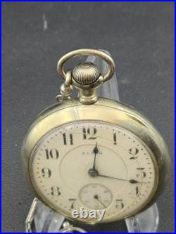 ANTIQUE ELGIN 18 SIZE B. W. RAYMOND 19J GRADE 240 POCKET WATCH with SILVEROID CASE