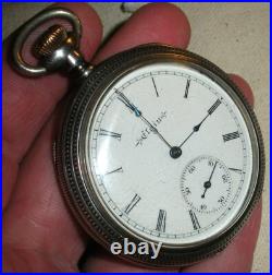 ANTIQUE ELGIN # 9884474 STERLING SILVER CASE With GREAT DESIGN WORKING! Vafo