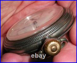ANTIQUE ELGIN # 9884474 STERLING SILVER CASE With GREAT DESIGN WORKING! Vafo