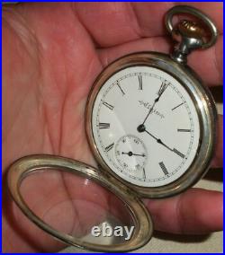 ANTIQUE ELGIN # 9884474 STERLING SILVER CASE With GREAT DESIGN WORKING! Vafo