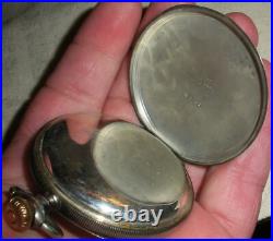 ANTIQUE ELGIN # 9884474 STERLING SILVER CASE With GREAT DESIGN WORKING! Vafo