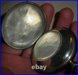 ANTIQUE ELGIN # 9884474 STERLING SILVER CASE With GREAT DESIGN WORKING! Vafo