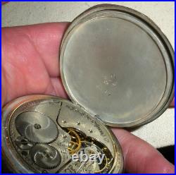 ANTIQUE ELGIN # 9884474 STERLING SILVER CASE With GREAT DESIGN WORKING! Vafo