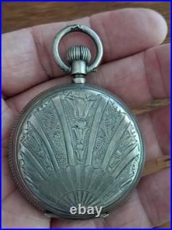 ANTIQUE F Robert PATENT LEVER Pocket Watch LOCLE FINE SILVER & 14k CASE With Key