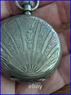 ANTIQUE F Robert PATENT LEVER Pocket Watch LOCLE FINE SILVER & 14k CASE With Key