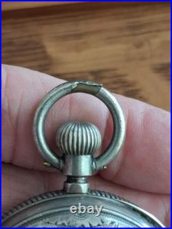 ANTIQUE F Robert PATENT LEVER Pocket Watch LOCLE FINE SILVER & 14k CASE With Key