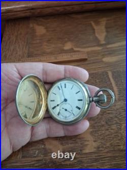 ANTIQUE F Robert PATENT LEVER Pocket Watch LOCLE FINE SILVER & 14k CASE With Key