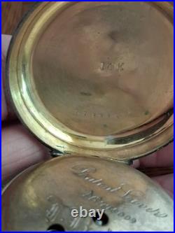 ANTIQUE F Robert PATENT LEVER Pocket Watch LOCLE FINE SILVER & 14k CASE With Key