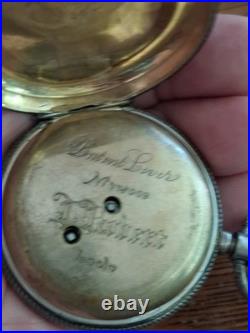 ANTIQUE F Robert PATENT LEVER Pocket Watch LOCLE FINE SILVER & 14k CASE With Key
