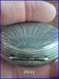 ANTIQUE F Robert PATENT LEVER Pocket Watch LOCLE FINE SILVER & 14k CASE With Key