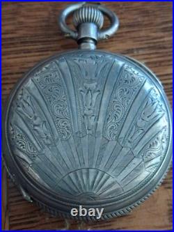 ANTIQUE F Robert PATENT LEVER Pocket Watch LOCLE FINE SILVER & 14k CASE With Key