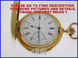 Antique Minute Repeater 18kt Rose Gold Chronograph 56mm Pocketwatch Hunters Case