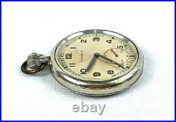ANTIQUE MOERIS POCKET WATCH SWISS MADE SILVE CASE 40s RARE MILITARY COLLECTIBLES