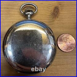 ANTIQUE MONTILIER For KARL OLSON KARLSTAD SWEDEN Nickel Case Pocket Watch