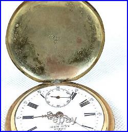 ANTIQUE OMEGA POCKET WATCH SWISS MADE GOLD CASE 1920s RARE HERBREW JEWISH DIAL