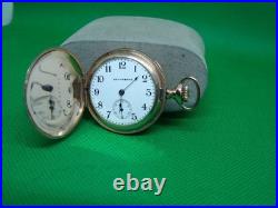 ANTIQUE POCKET WATCH 0s SOUTH BEND 7j FANCY GOLD FILLED HUNTER CASE! X14