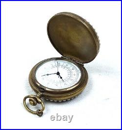 ANTIQUE POCKET WATCH ART DECO HANDMADE PAINTED LOVELY SCENES PRE 50s OMEGA CASE