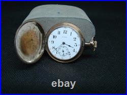 ANTIQUE POCKET WATCH HUNTER CASE GOLD FILLED 36mm ILLINOIS 11j! Aa5