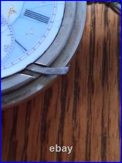 ANTIQUE SIZE 18 HARTFORD RAILROAD LOCOMOTIVE ETCHED LEVER SET 47mm BLUE FACE