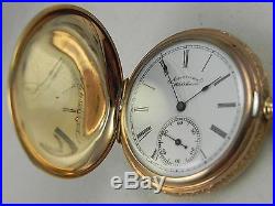 Antique Solid 14k Gold Filled Fancy Case Waltham 15j Size 6 Watch 64.6 Grams
