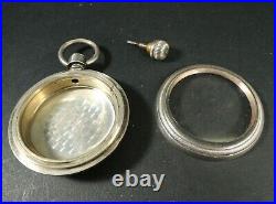 ANTIQUE STERLING SILVER C. W. C. CO. POCKET WATCH PROTECTIVE CASE-4692 -c. 1895s