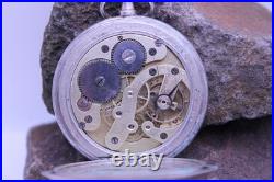 ANTIQUE SWISS POCKET WATCH 800 SILVER CASE 50.3mm FOR REPAIR (A11)