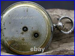 ANTIQUE VACHERON POCKET WATCH SILVER ENGRAVED CASE 39.2mm 21j KEY WOUND (R3M3)
