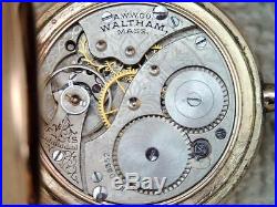 Antique Victorian Hunter Case Waltham Gold Pocket Watch Running $9.99